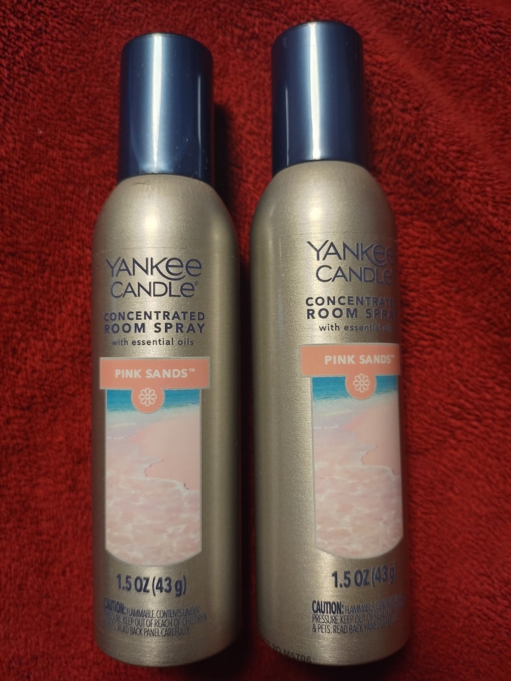 Yankee Candle Pink Sands Room Spray - Silver & Blue Caps